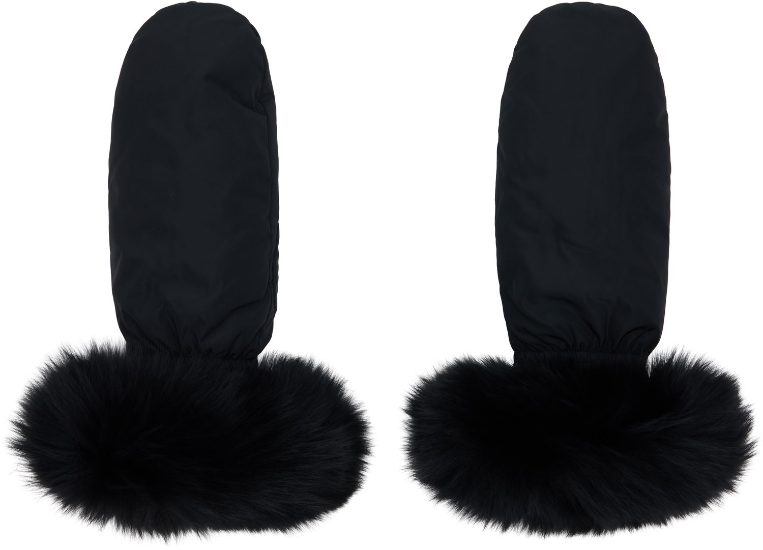 Handsker Yves Salomon Yves Salomon Fox Fur & Down Mittens Sort | 26W23WAA617XXDOTM, 0