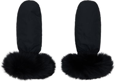 Handsker Yves Salomon Yves Salomon Fox Fur & Down Mittens Sort | 26W23WAA617XXDOTM, 0