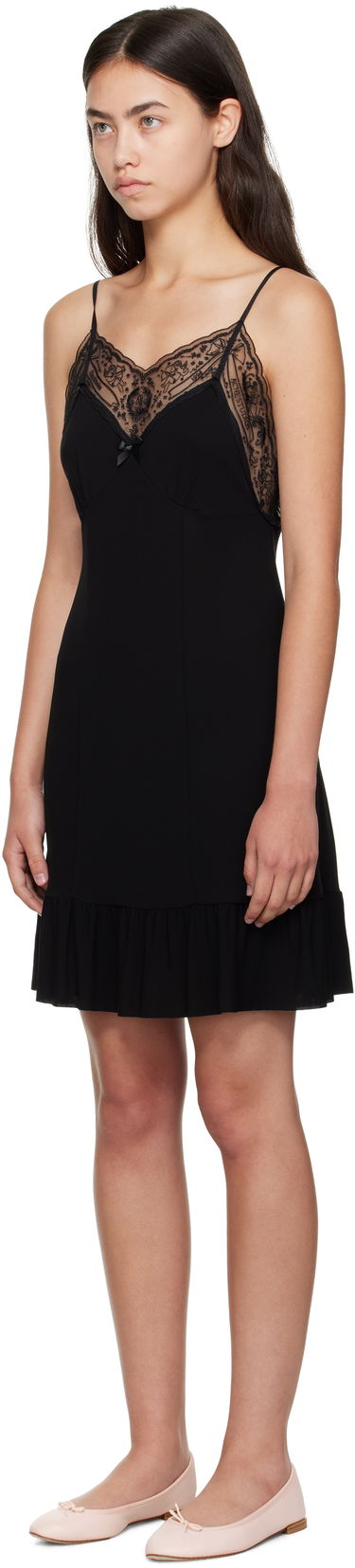 Kjole Acne Studios Lace-Trim Strap Minidress Sort | A20829-, 3