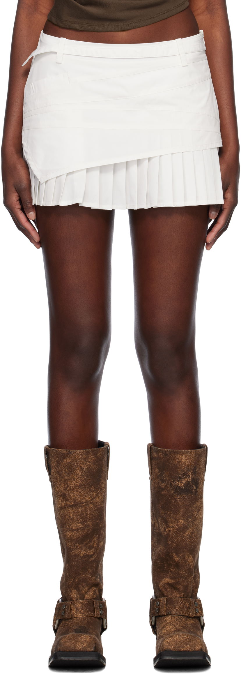 Nederdel Feng Chen Wang Feng Chen Wang Pleated Miniskirt Hvid | FWS19SK02