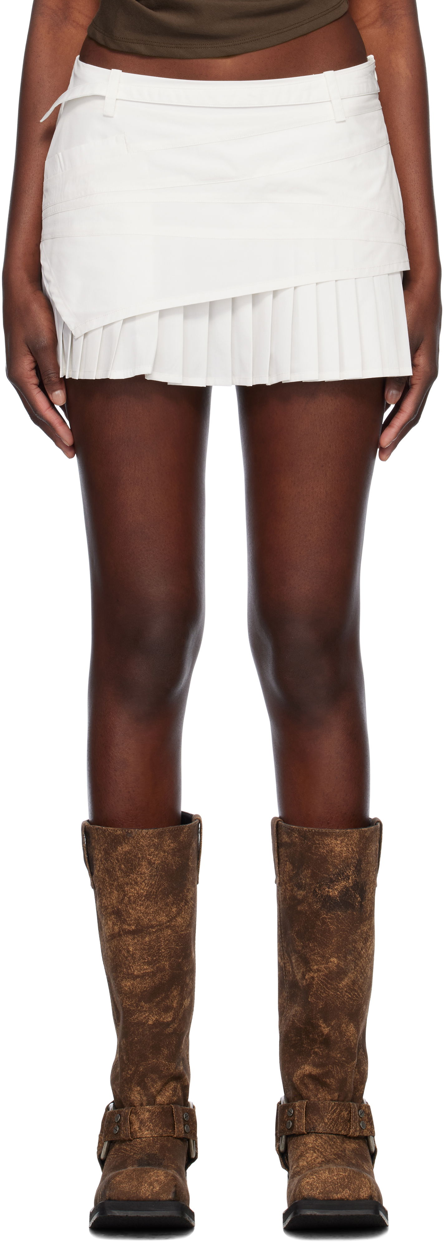 Nederdel Feng Chen Wang Feng Chen Wang Pleated Miniskirt Hvid | FWS19SK02, 0