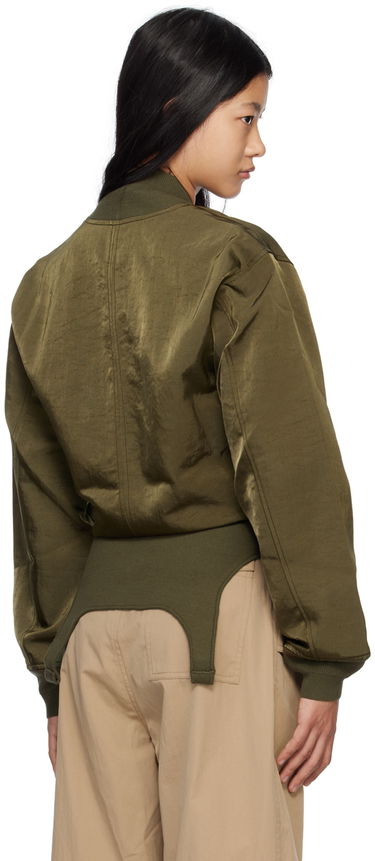 Bomberjakke Dion Lee Convertible Rib Reversible Bomber Jacket Grøn | C4033R23, 2
