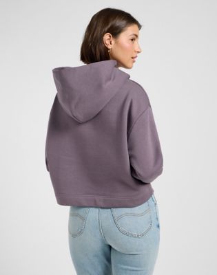 Sweatshirt Lee Relaxed Cropped Hoodie Lilla | 112371338, 0