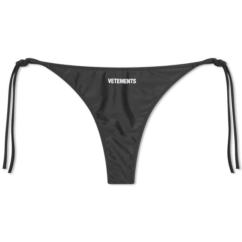 Badetøj VETEMENTS Logo Bikini Bottom Black Sort | WE64SW301B