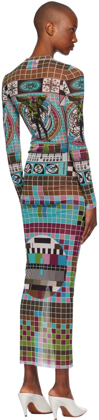Kjole Jean Paul Gaultier Jean Paul Gaultier Printed Mesh Maxi Dress Flerfarvet | 24/31-F-RO264-T569-5090, 2