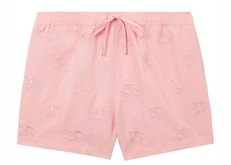 Badetøj Burberry Burberry EKD Motif-Embroidered Swim Shorts Lyserød | 8071236