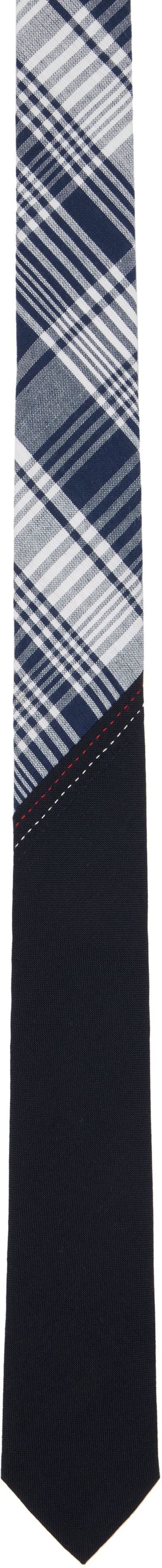 Tørklæde Thom Browne Thom Browne Classic Bias Combo Madras Check Tie Blå | MNL038C-07847