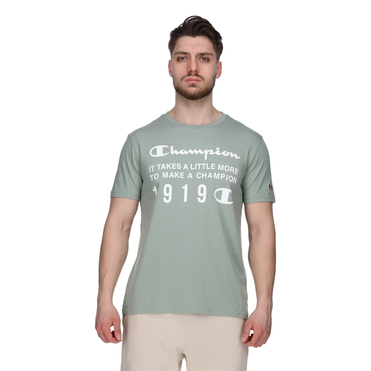 T-shirt Champion IT TAKES A LITTLE MORE TO MAKE A CHAMPION 1919 Crewneck T-Shirt Grøn | 221508-GS517, 0