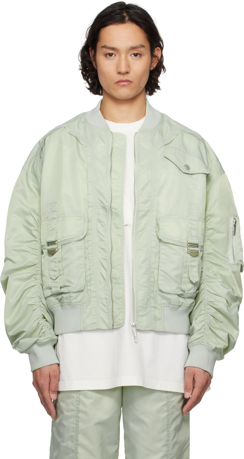 Bomberjakke Feng Chen Wang Feng Chen Wang Nylon Utility Bomber Jacket Grøn | FUS19JK04G