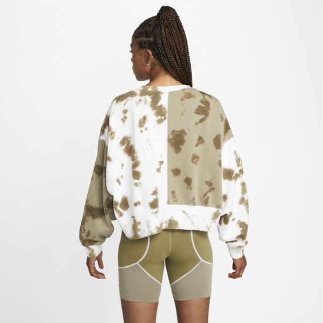 Sweatshirt Nike Oversized Fleece Tie-Dye Crew Sweatshirt Flerfarvet | DM6357-351, 1