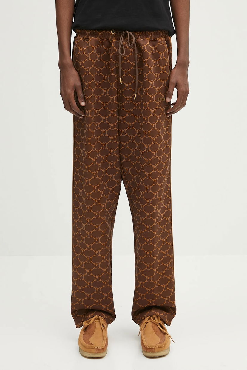 Joggingbukser BAPE A Bathing Ape College Monogram Relaxed Fit Pants Brun | 1L30152311