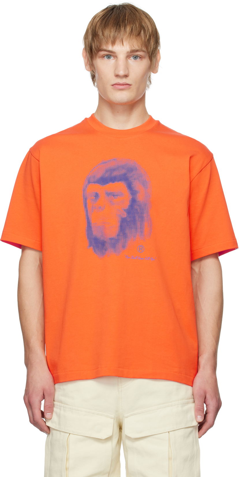 T-shirt BAPE Pixel Comic Ape Head Graphic T-Shirt Orange | 001TEK801304M