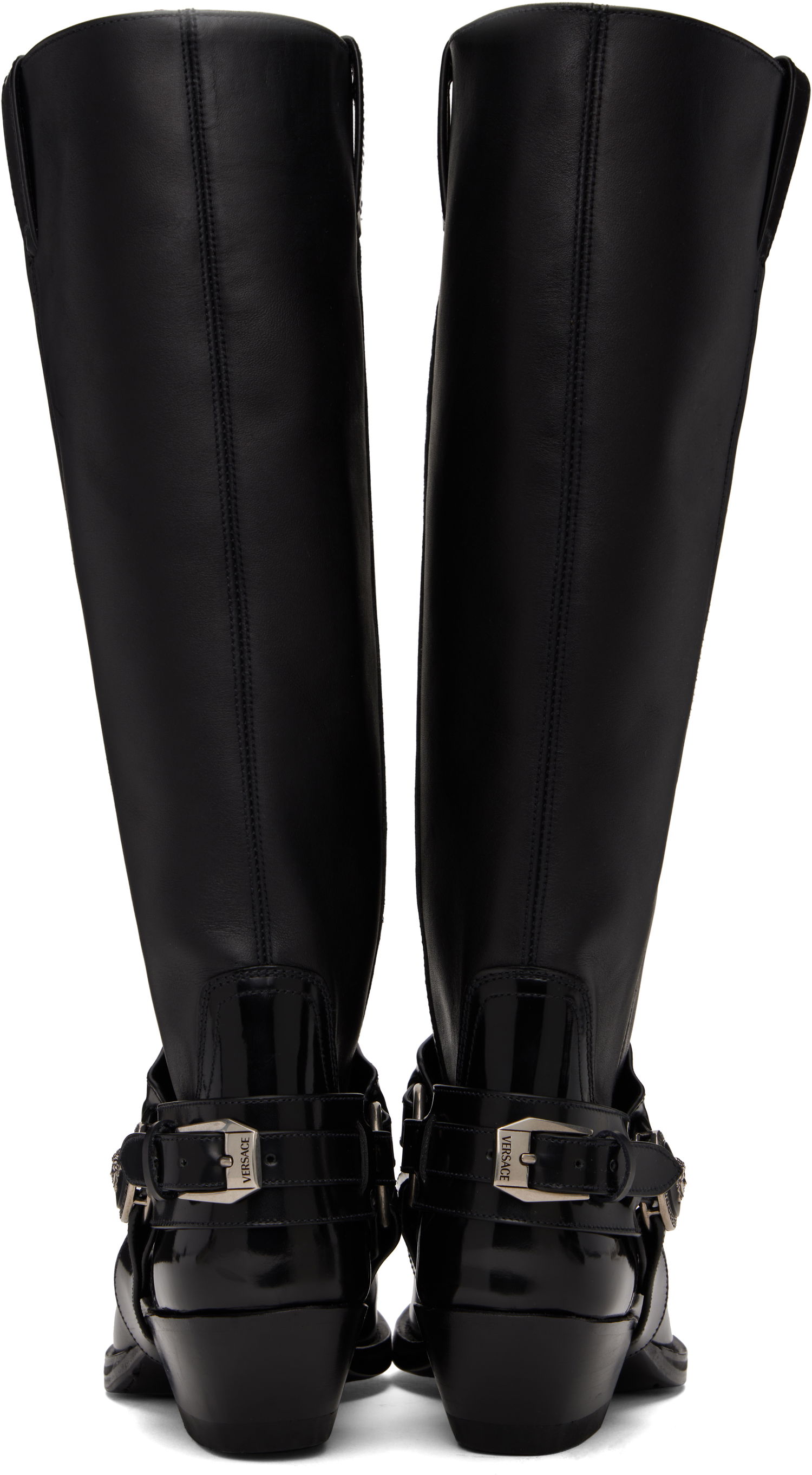 Tøj Versace Versace Texano Knee-High Boots Sort | 1016746_1A12155_1B00I, 1