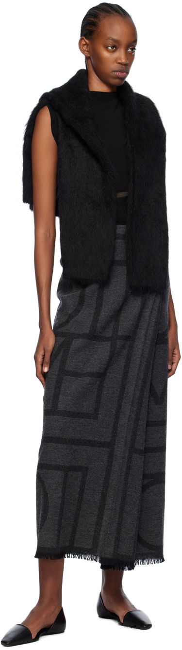Kjole TOTEME TOTEME High-Neck Mesh-Paneled Top Sort | 241-WRT1068-YA0028, 4