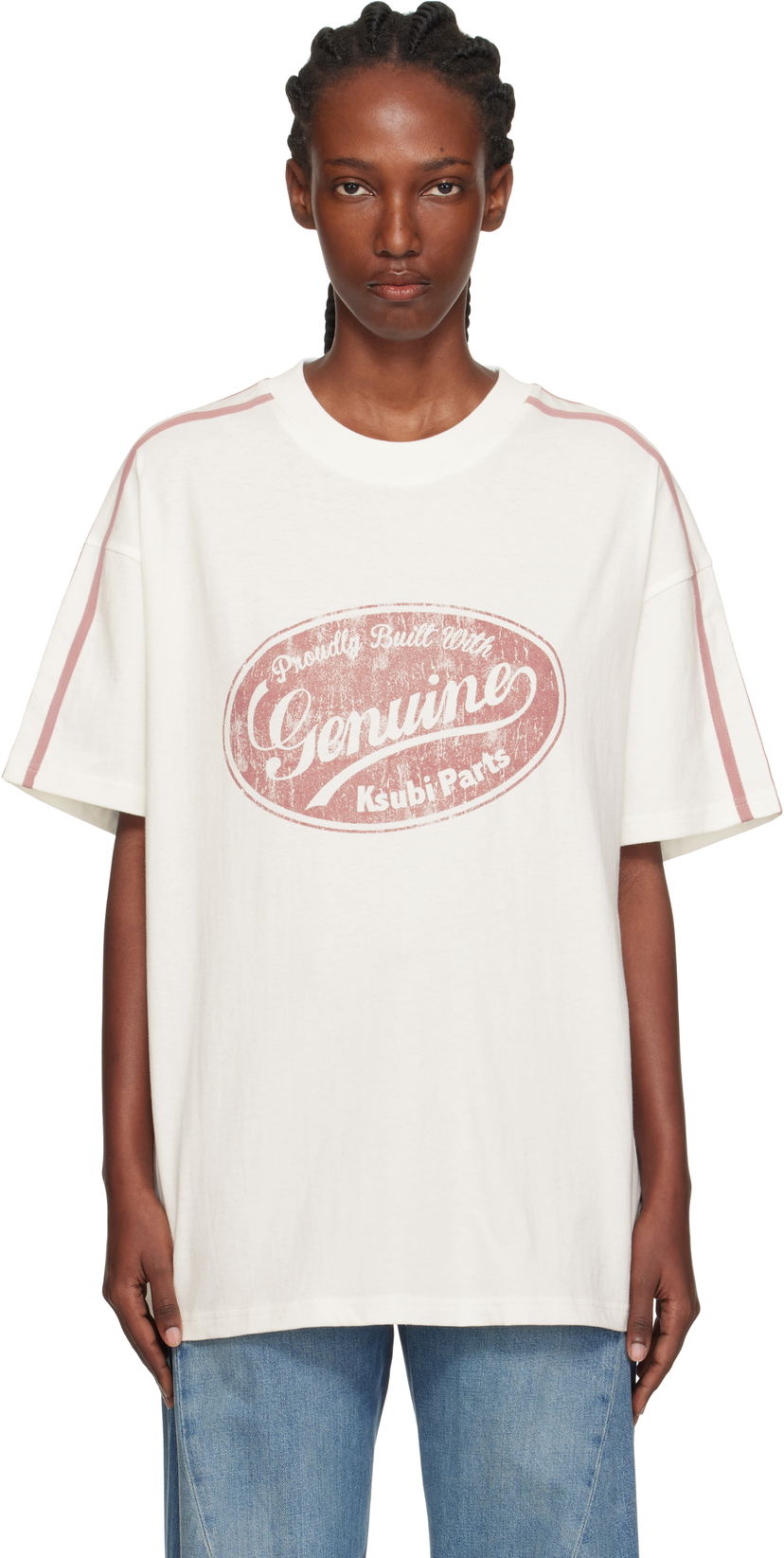T-shirt Ksubi Ksubi 'Genuine' Boyfriend Short Sleeve T-Shirt Hvid | WPF25TE007