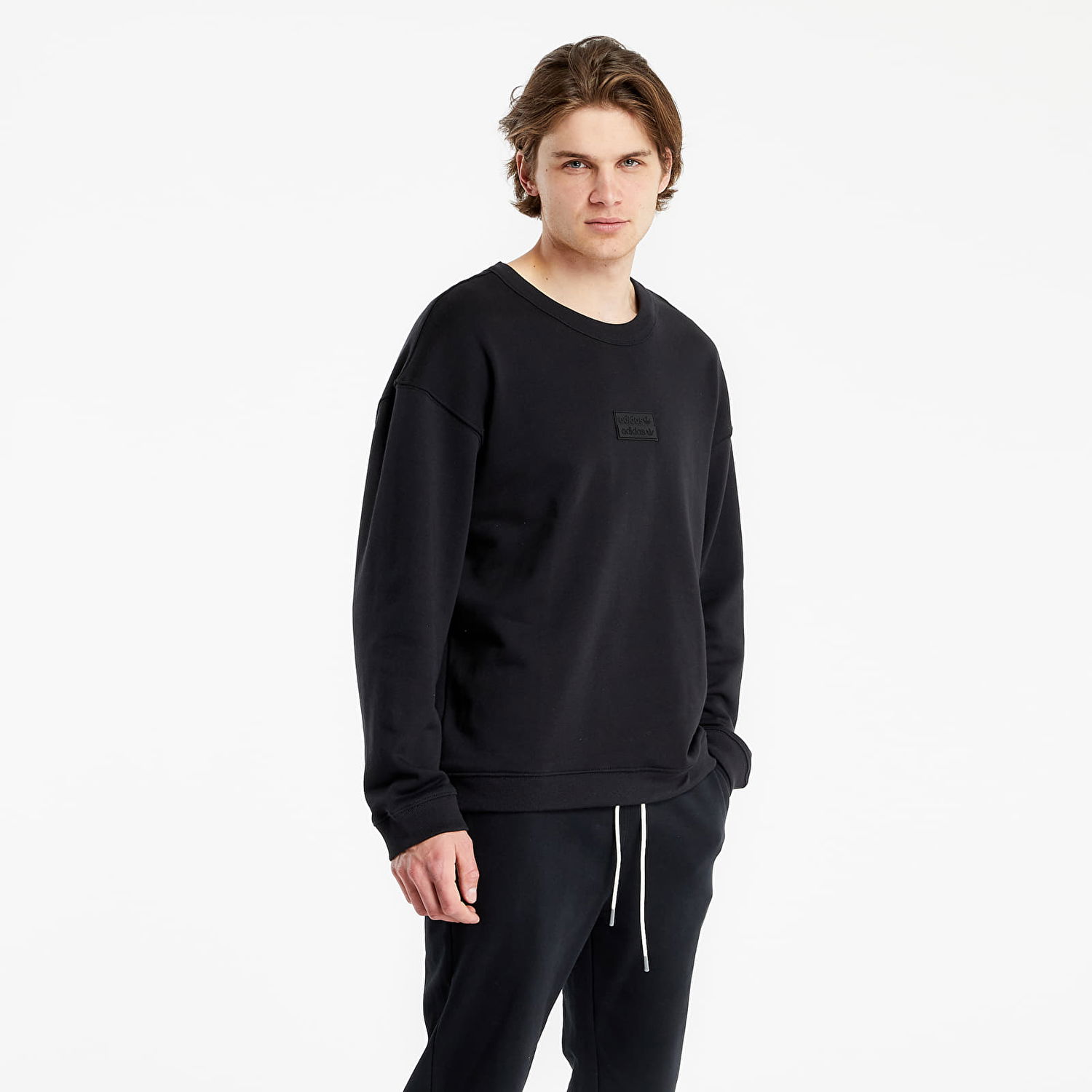 Sweatshirt adidas Originals R.Y.V. Silicone Double Linear Badge Crew Sweatshirt Sort | GN3293, 0