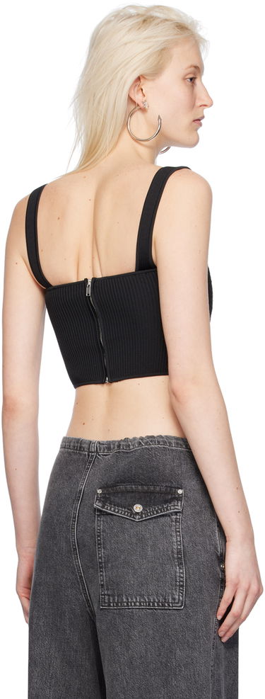 Tanktop Dion Lee Knitted Square Neck Tank Top Sort | A7768PS24, 2