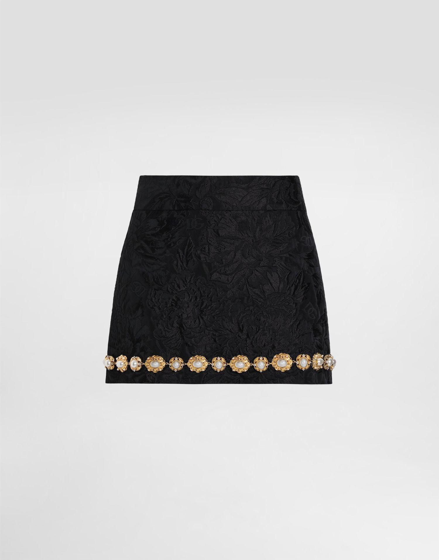 Nederdel Dolce & Gabbana Dolce & Gabbana Brocade Miniskirt with Jewel Embellishments Sort | F4A8CZHJMQON0000, 0