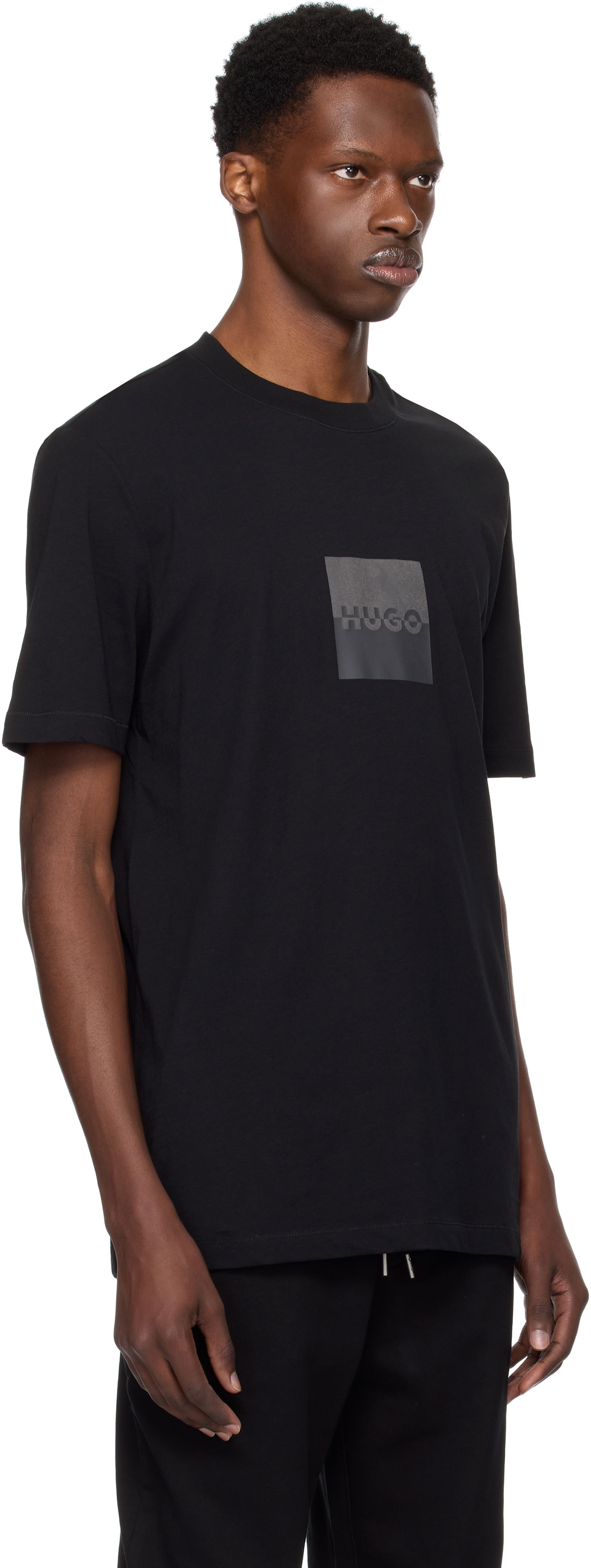 T-shirt BOSS Hugo Cotton Jersey Split Logo T-Shirt Sort | 50542784, 1