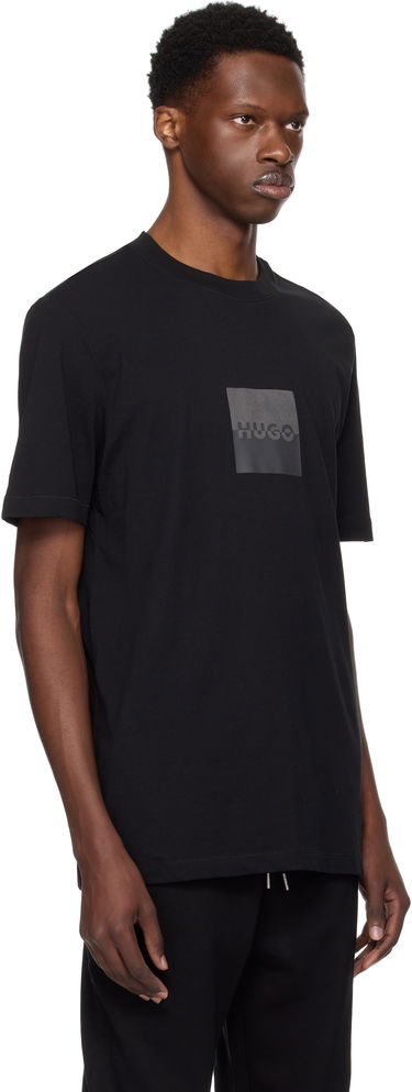 T-shirt BOSS Hugo Cotton Jersey Split Logo T-Shirt Sort | 50542784, 1