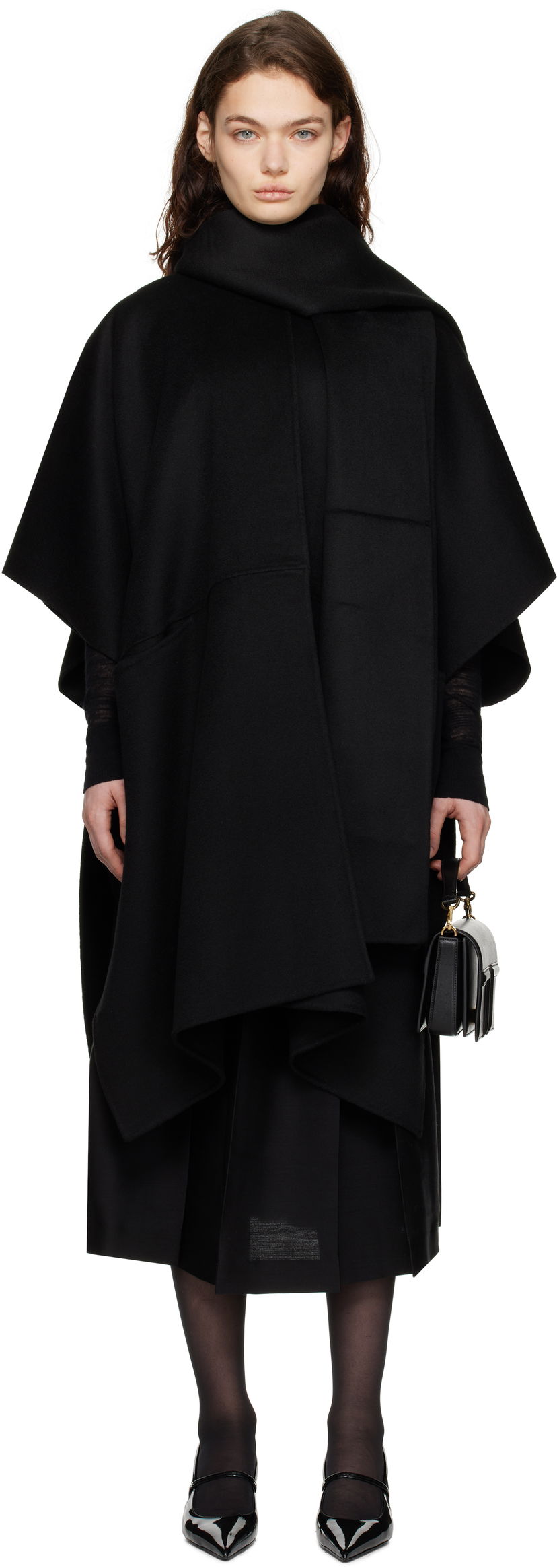 Frakker TOTEME TOTEME Doublé Scarf Coat Sort | 251-WRO4321-FB0006