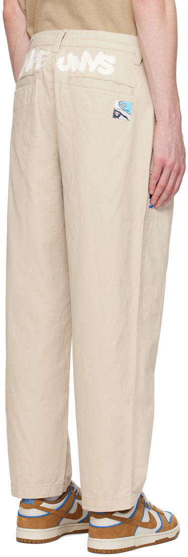 Bukser AAPE by A Bathing Ape AAPE by A Bathing Ape Embroidered Trousers Beige | AAPPTMA677XXMBGE, 2