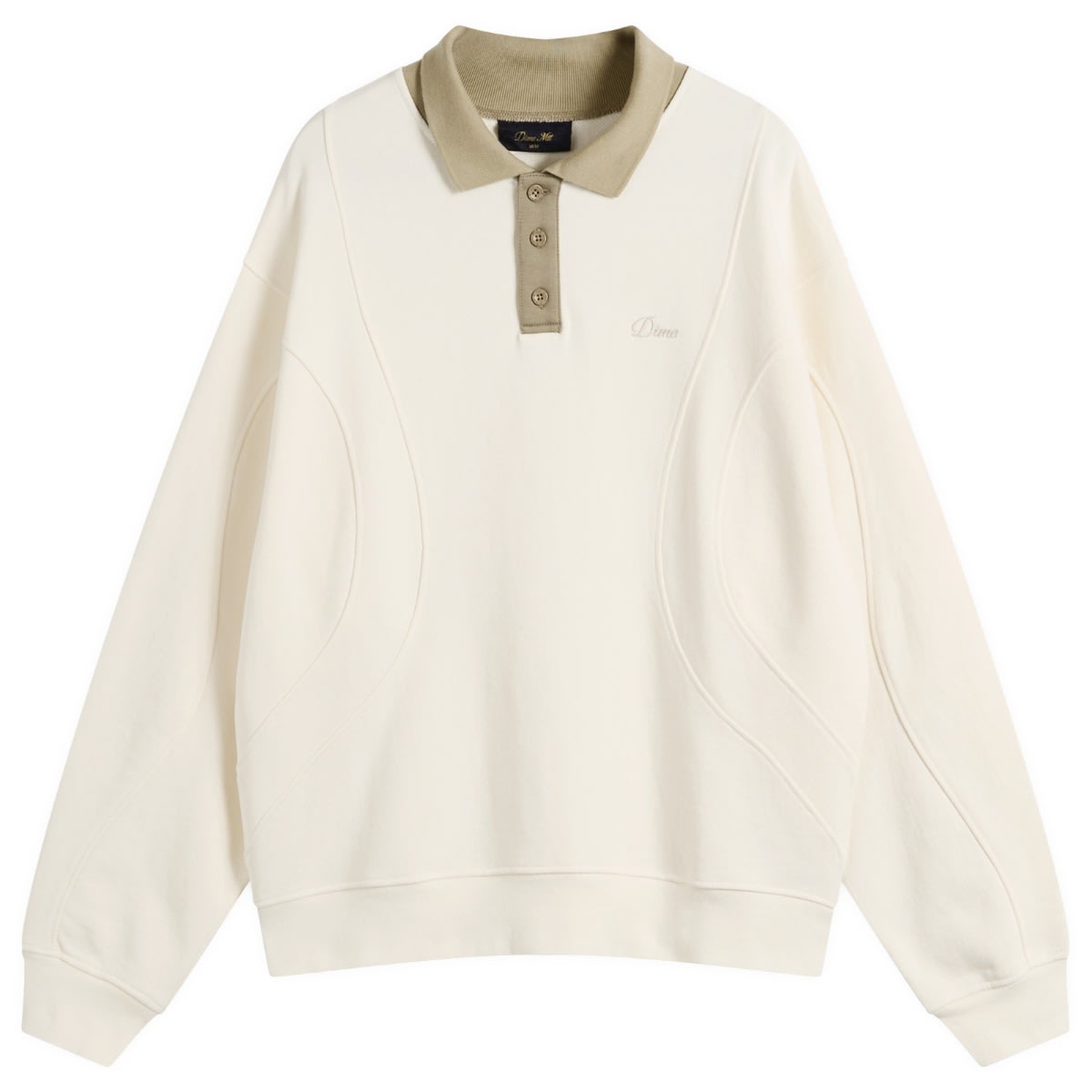 Sweatshirt Dime Dime French Terry Rugby Shirt, Size Large Hvid | DIMEFA255CRE, 0