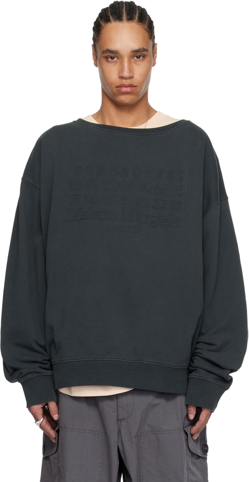 Sweater Maison Margiela Maison Margiela Embroidered Sweatshirt Grå | S50GU0230 M25017