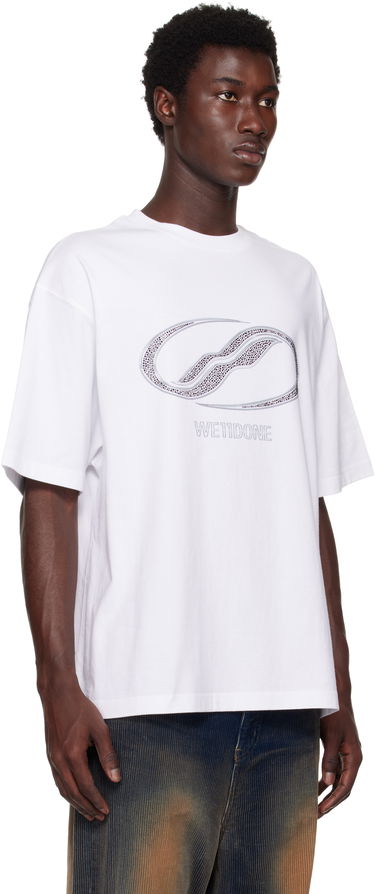 T-shirt We11done We11done Rhinestoned Se11done Logo T-Shirt Hvid | WD-TT2-25-738-U-WH, 1