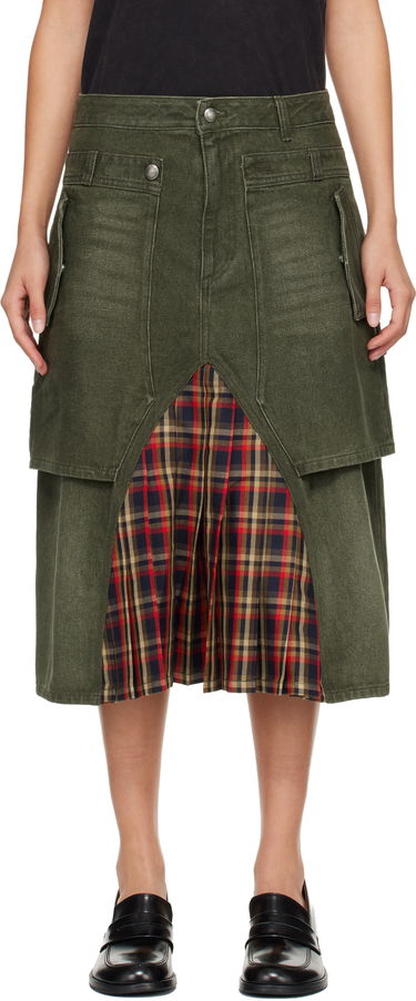 Nederdel Andersson Bell Raptor Layered Pleats Denim Midi Skirt Flerfarvet | apa860w, 0