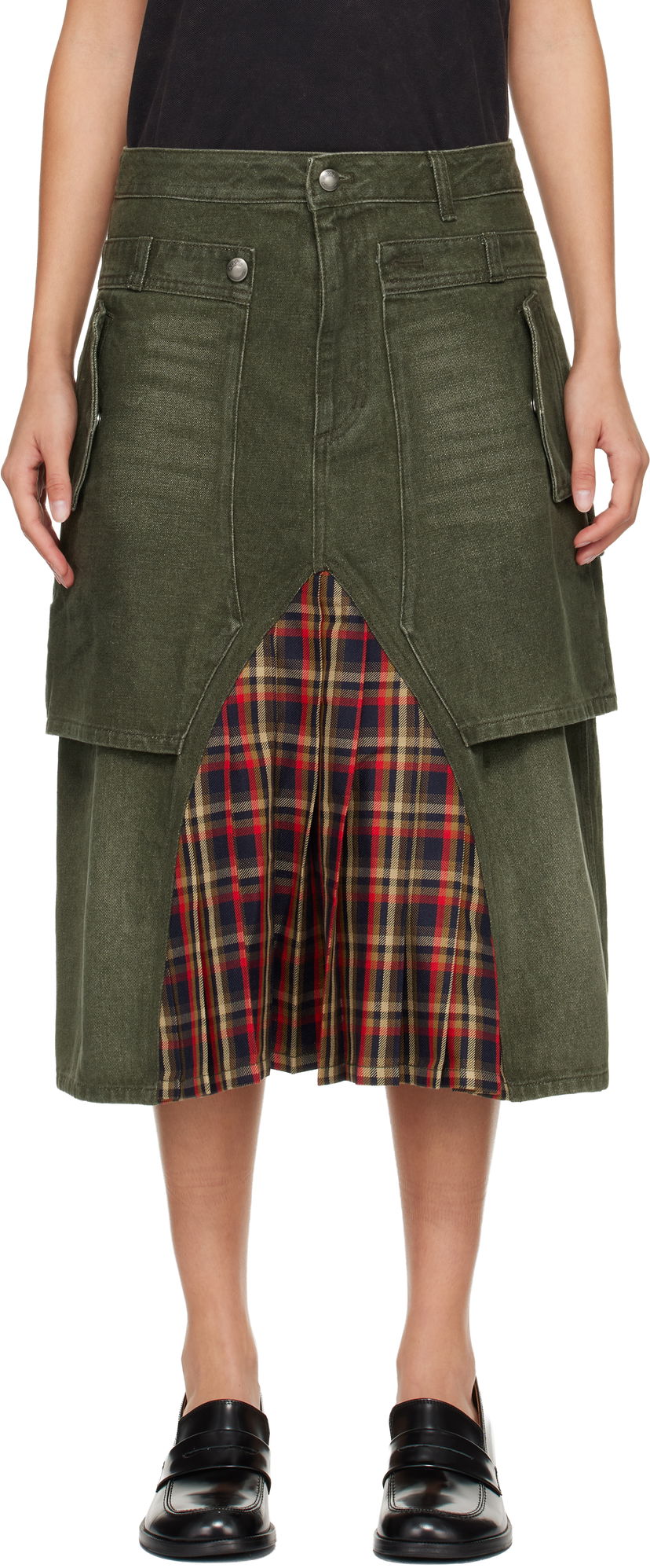 Nederdel Andersson Bell Raptor Layered Pleats Denim Midi Skirt Flerfarvet | apa860w