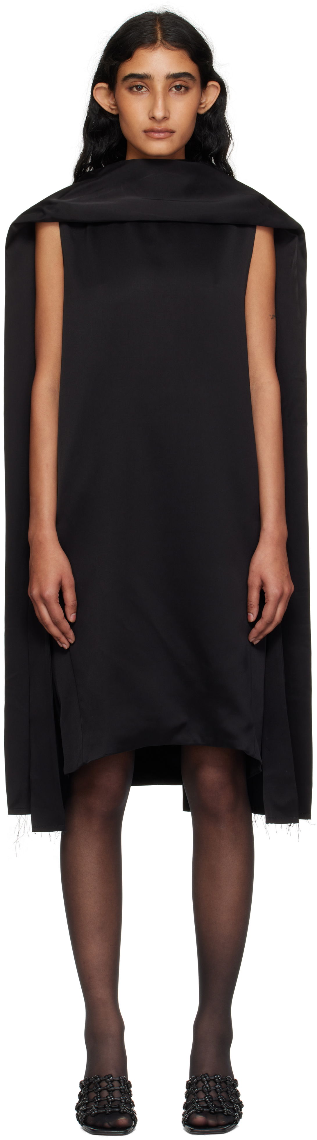 Kjole TOTEME Cocoon Scarf Minidress Sort | 253-WRD0198-FB0382, 0