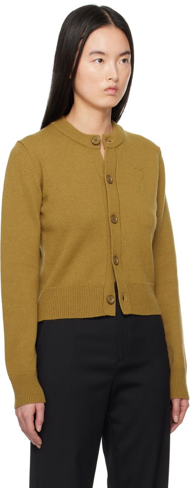 Sweater AMI AMI Paris Ami de Coeur Crewneck Wool Cardigan Rød | FKC171.KN0071, 4