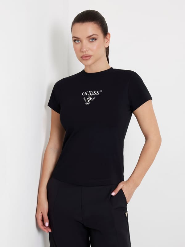 T-shirt GUESS Front Logo Stretch T-Shirt Sort | V4YI21KCDH1, 0