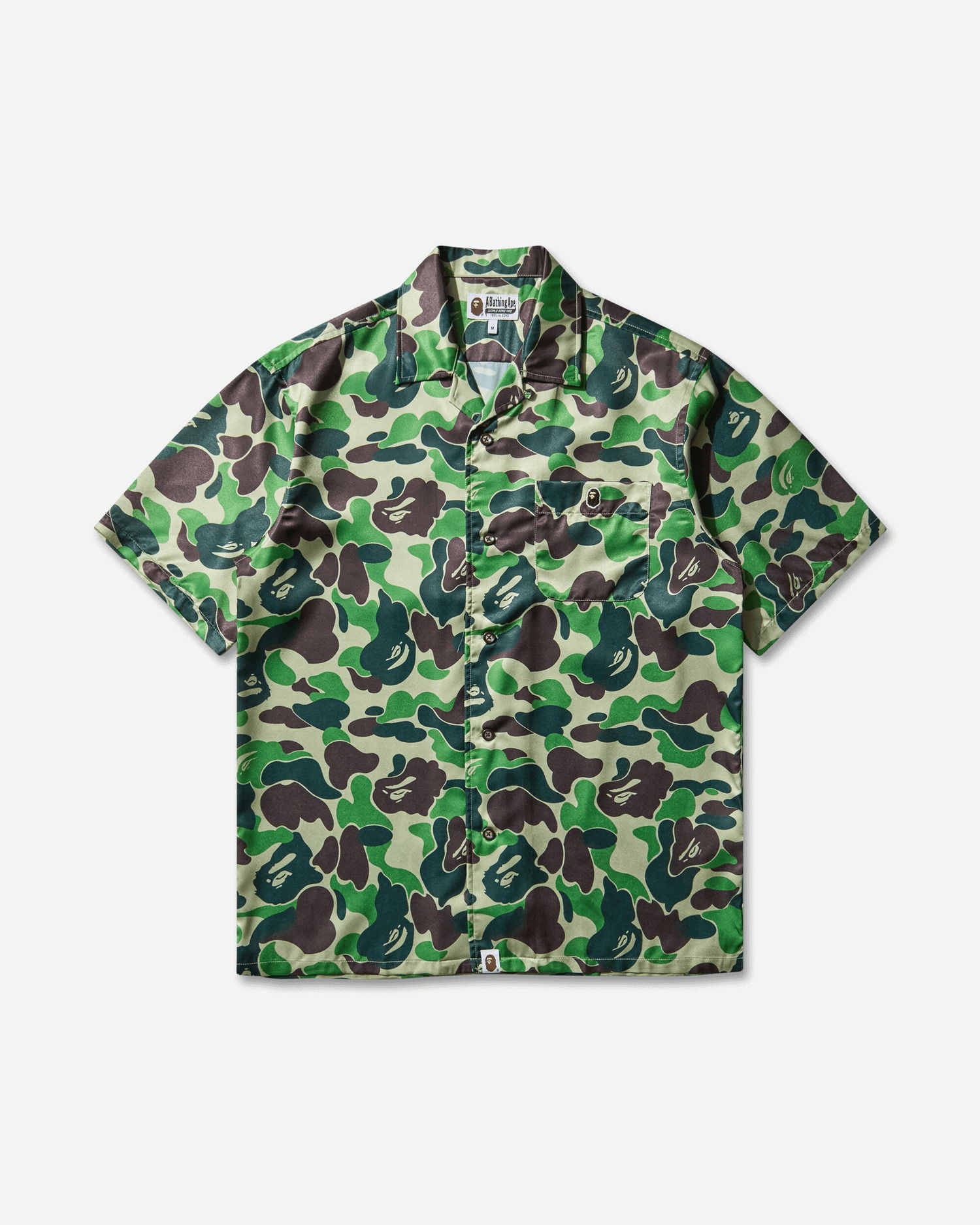 Skjorte BAPE ABC Camo Open Collar Shirt Grøn | 1L30132007 GREEN, 1