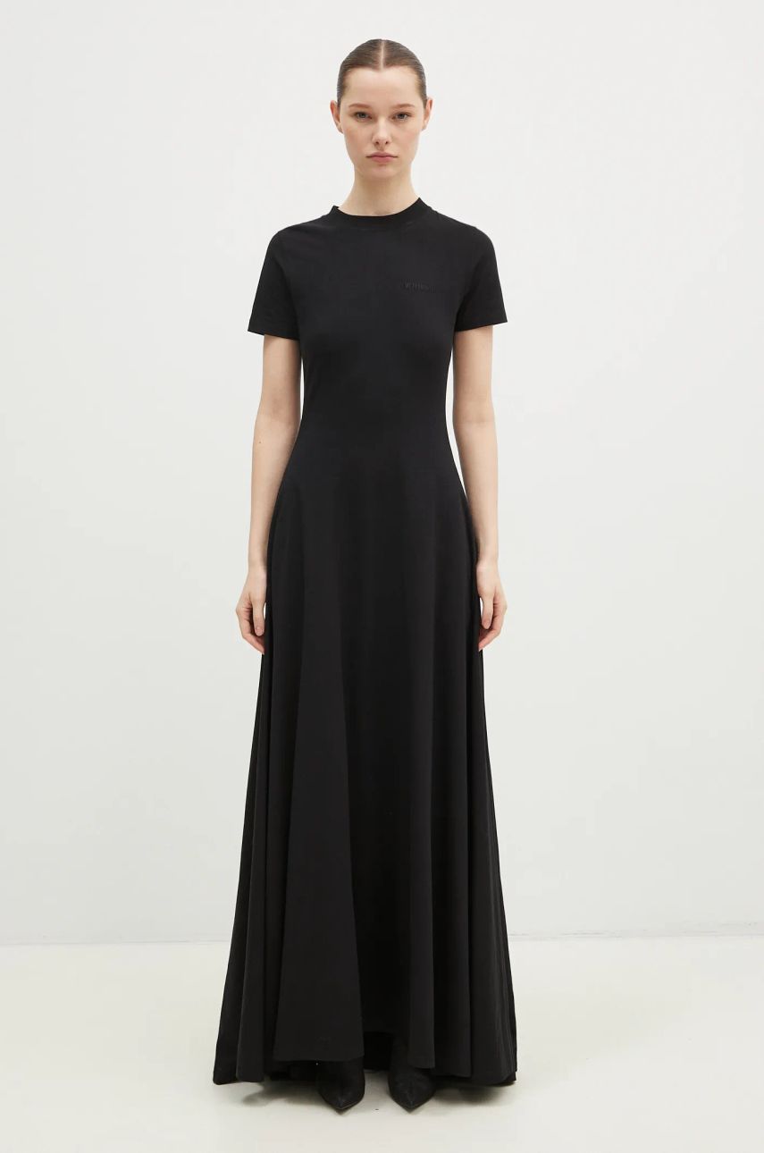 Kjole VETEMENTS VETEMENTS Embroidered Logo Maxi Dress Sort | WA66DR710B, 0
