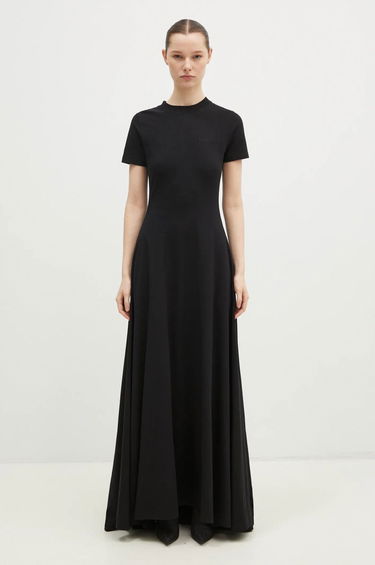 Kjole VETEMENTS VETEMENTS Embroidered Logo Maxi Dress Sort | WA66DR710B, 0
