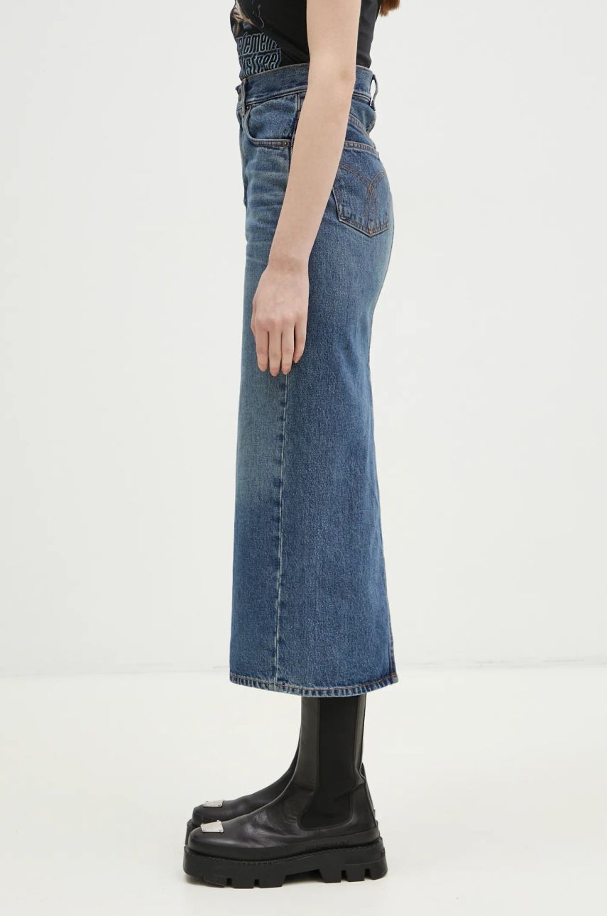 Nederdel Fiorucci Denim Midi Skirt Blå | W01FPDSK176DN01DN02, 1