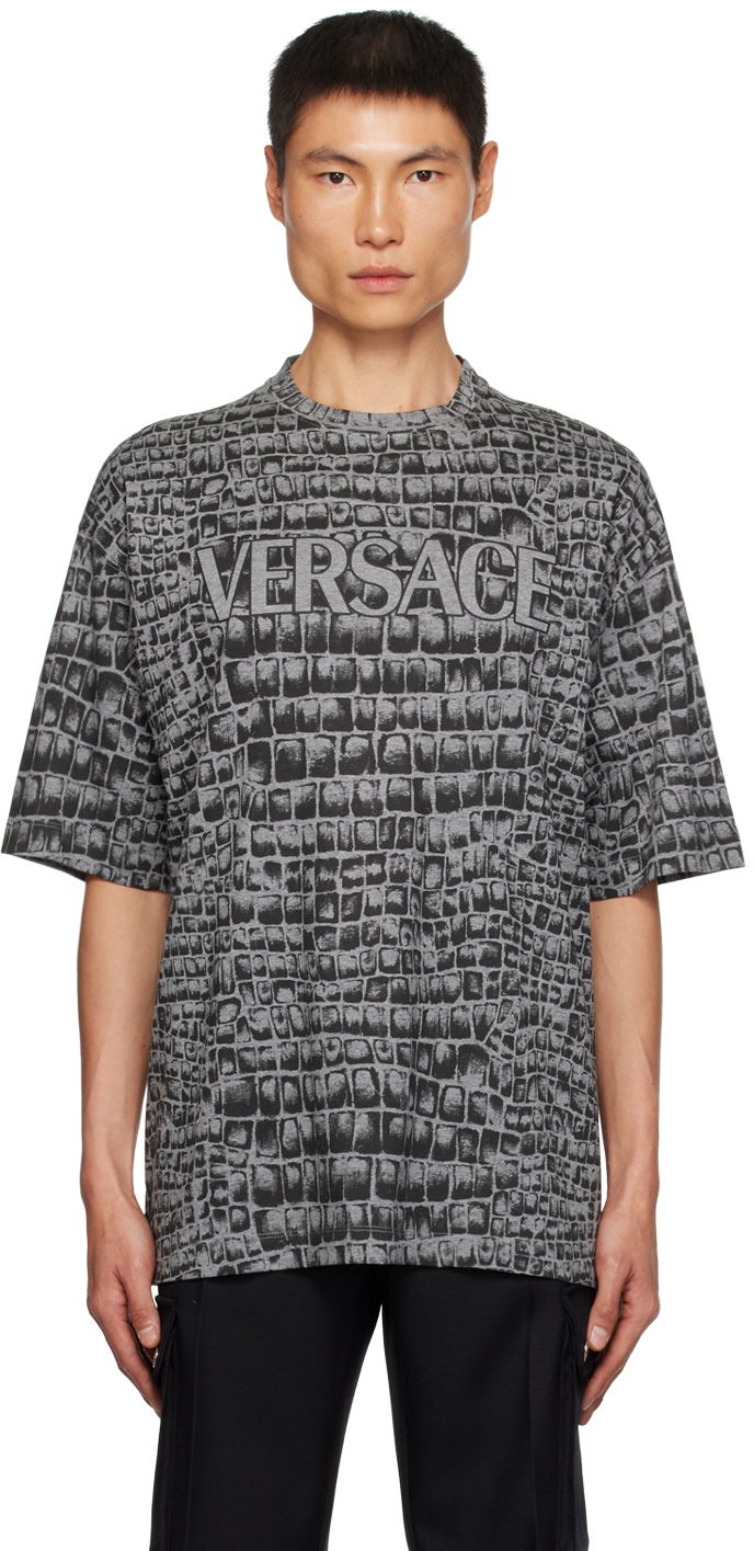 T-shirt Versace & Black Coccodrillo Grå | 1012592_1A09030, 0