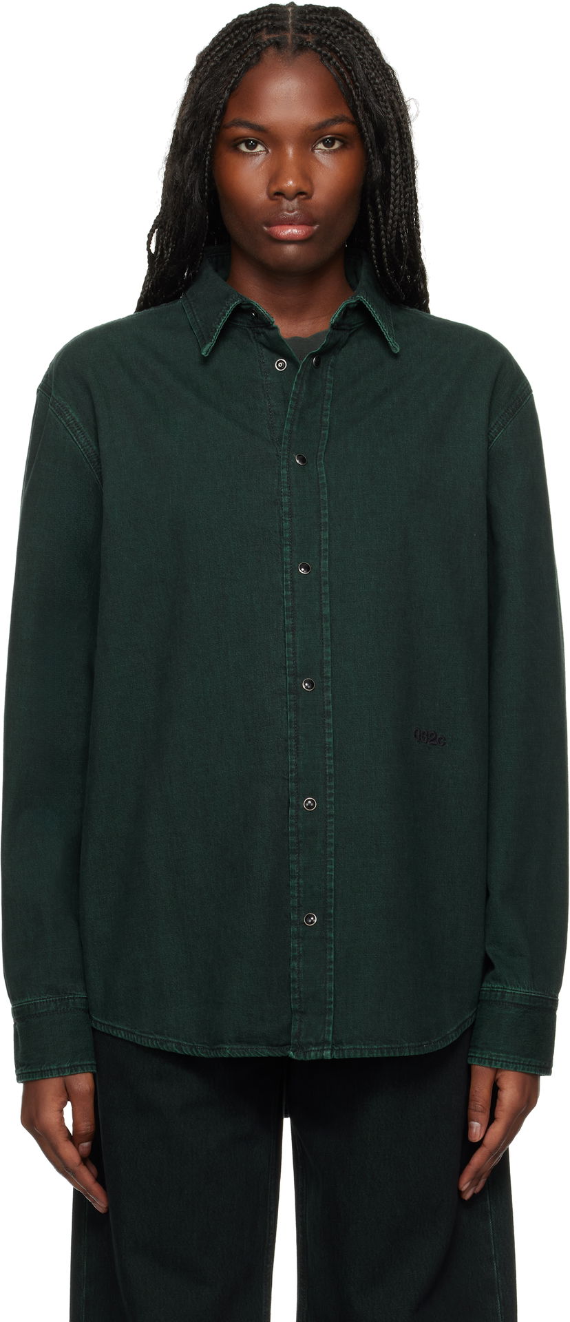 Skjorte 032C Denim Shirt Grøn | F24-URD-1341-450-W