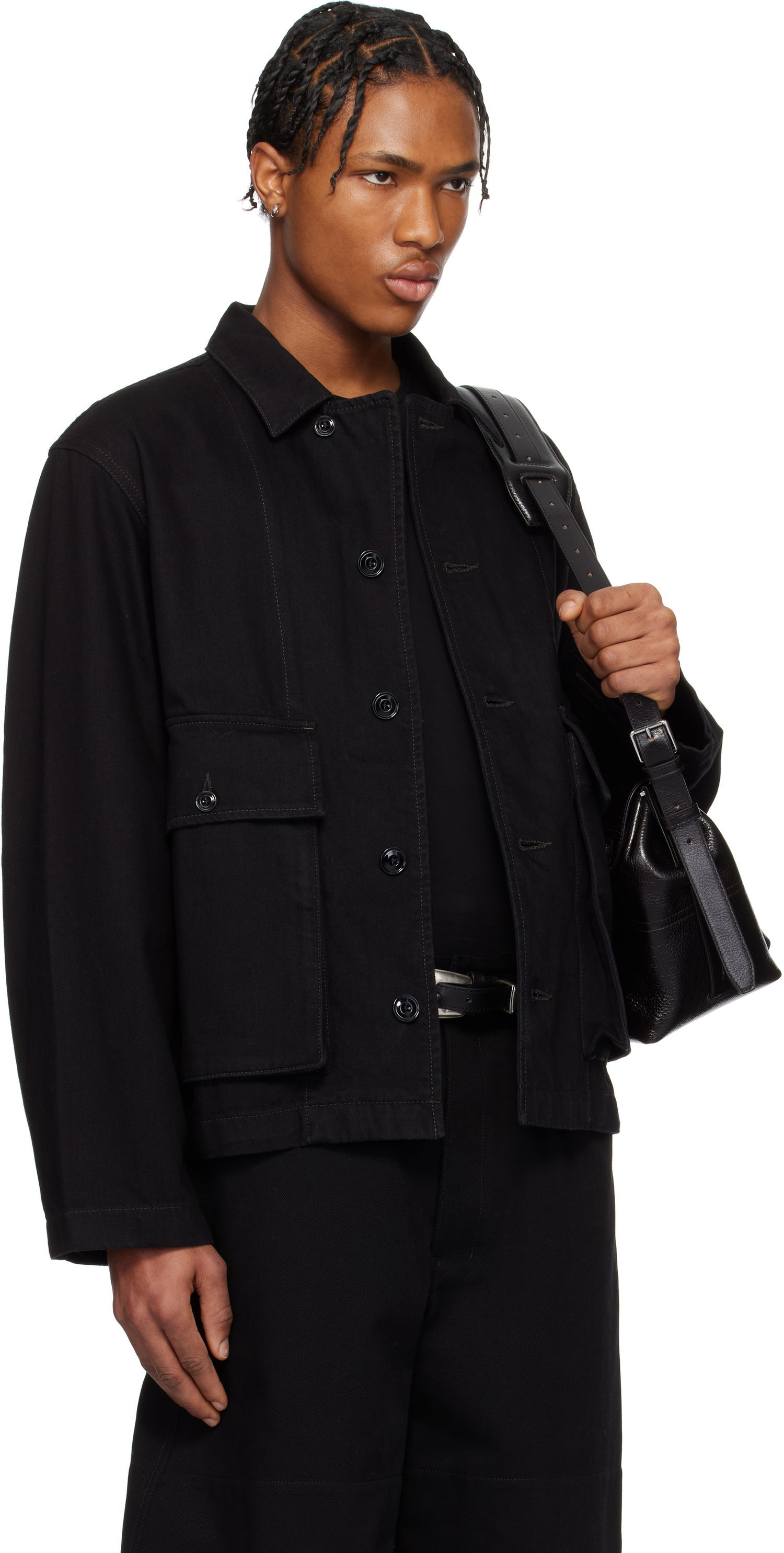 Jakke LEMAIRE Lemaire Boxy Denim Jacket Sort | OW306 LD1031, 1