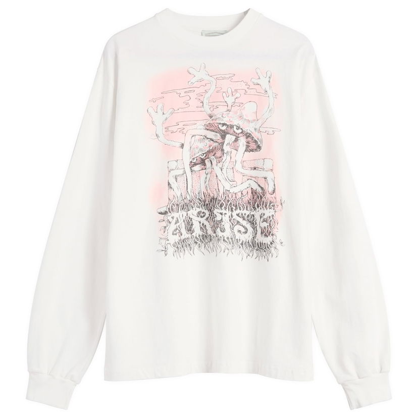 T-shirt Aries Faded Shroom Awakening Long Sleeve T-Shirt, Size Large Hvid | AR60024-WHT