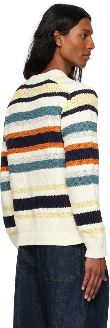 Sweater MAISON KITSUNÉ Maison Kitsuné Comfort Striped Sweater Hvid | OM00807KT1129, 2