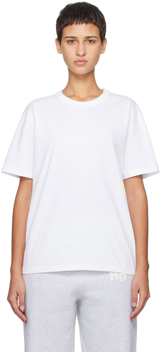 T-shirt Alexander Wang Puff Logo T-Shirt Hvid | 4CC3221357, 0