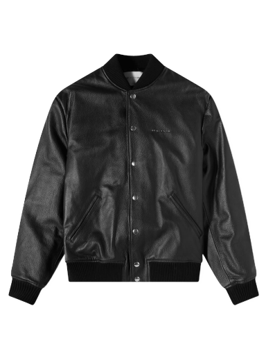 Jakke 1017 ALYX 9SM Leather Varsity Jacket Sort | AAUOU0197LE01-BLK0001