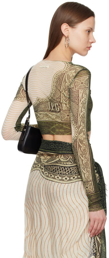 Crop top Jean Paul Gaultier Gaultier 'The Cartouche' Long Sleeve Crop Top Grøn | 24/25-U-TO018-T515-400300156, 2