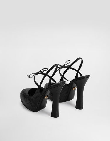 Tilbehør Dolce & Gabbana Dolce & Gabbana Lizard Skin Slingback Pumps Sort | CG0930A2D458B956, 2
