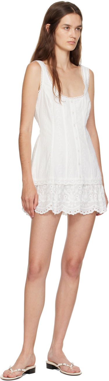 Kjole GUIZIO Guizio Aylin Eyelet Mini Dress Hvid | P25405W159, 3