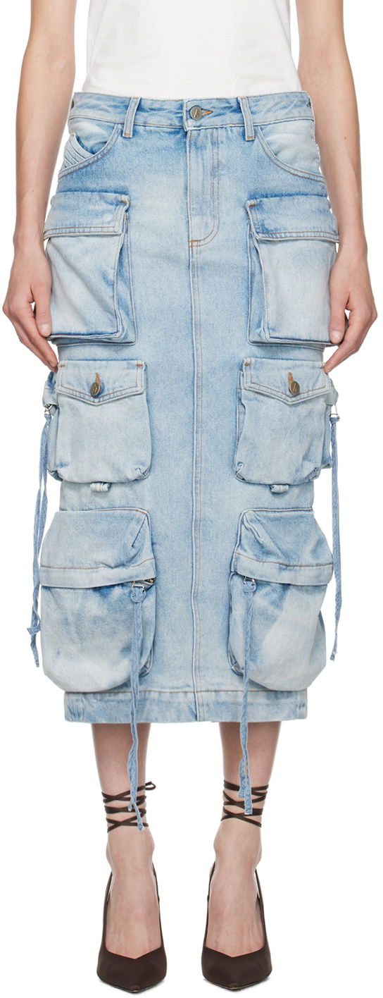Nederdel The Attico Attico Pocket Denim Midi Skirt Blå | 241WCS189 D073, 0