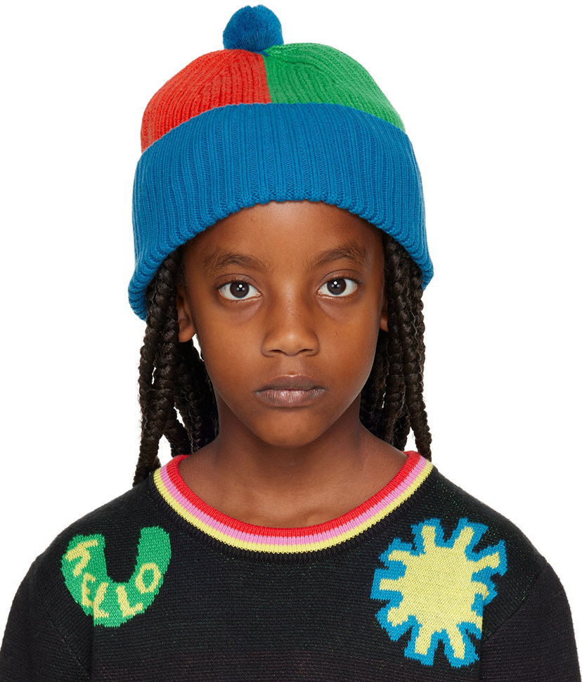 Beanie Stella McCartney Stella McCartney Kids' Colorblock Pom-Pom Beanie Flerfarvet | 8R0O37 Z0783